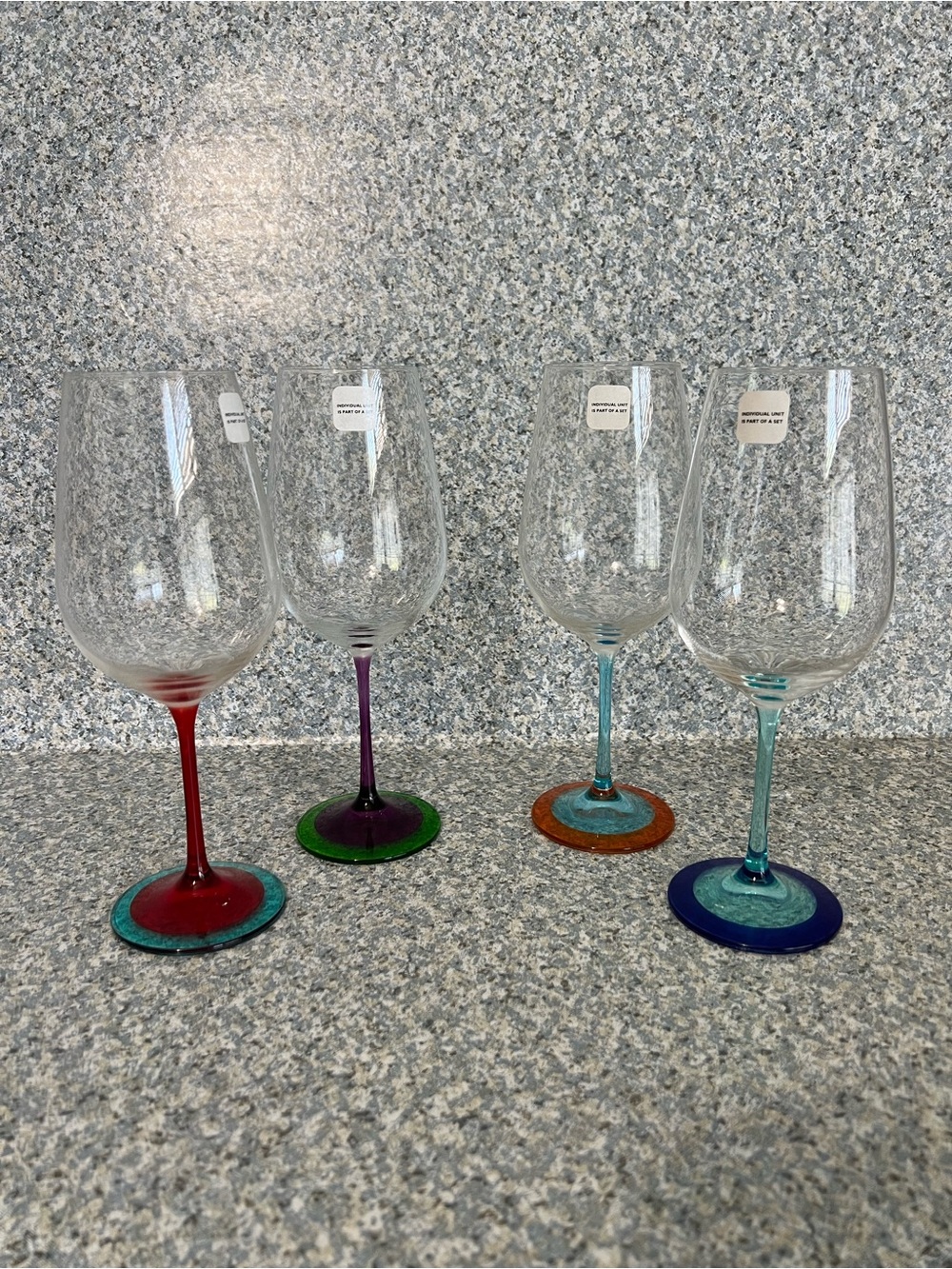 DKNY Lenox Urban Essentials Multicolor Set of 4 Wine Glasses NIB